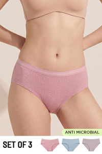 Zivame Regular Rise Full Coverage Hipster Panty (Pack of 3) - Multicolor — thumbnail 1